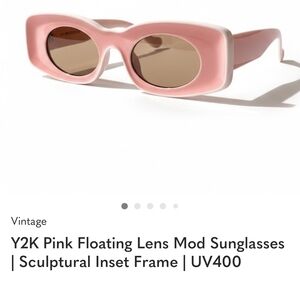 Be Inspired Pink and White Mod Sunglasses